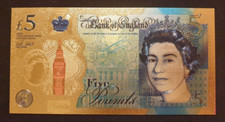 Uk �5 gold foil bank note 1/1000oz 24ct commenorative note
