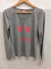 Jenni by Jennifer Moore Graphic-Print Pajama Top,Heather Grey, Small