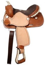 Youth Trail Pleasure Western Saddle with Silver Laced Rawhide Cantle 12" NEW