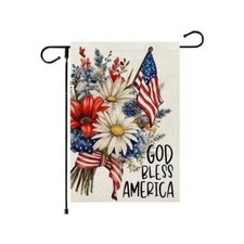  NEW GOD BLESS AMERICA  AMERICAN FLAG  PATRIOTIC  GARDEN FLAG  12 X 18
