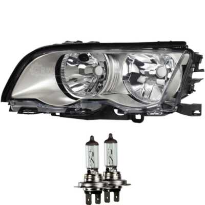 Scheinwerfer links silberfarben für BMW 3er E46 Bj. 98-01 Osram H7/H7 + Motor
