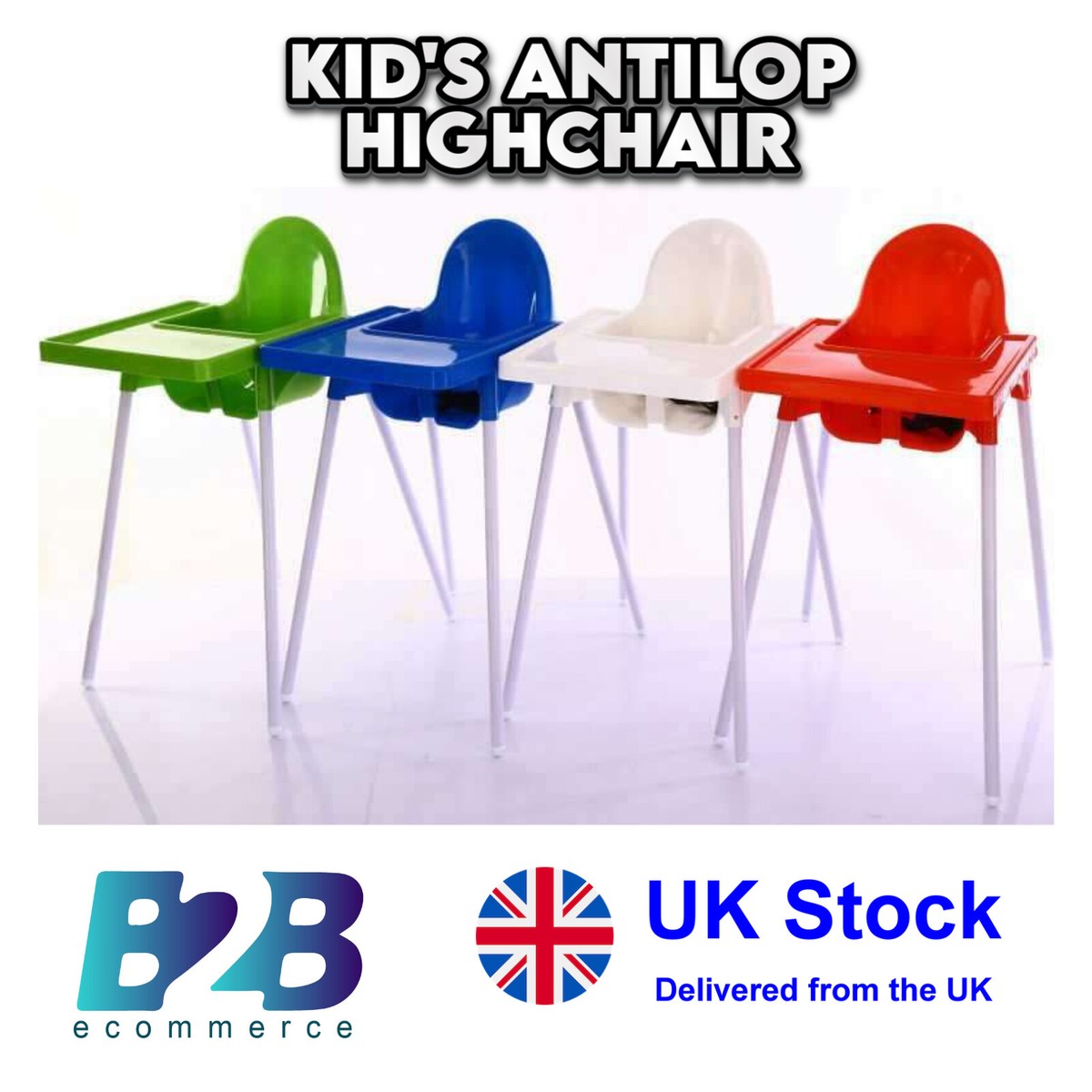 IKEA ANTILOP STYLE Kid's Highrise Chair With Tray And Safety Belt