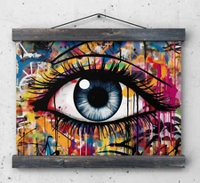 Big Graffiti Eye - Psychedelic Wall Art (A3 Print) Abstract Trippy Urban Art