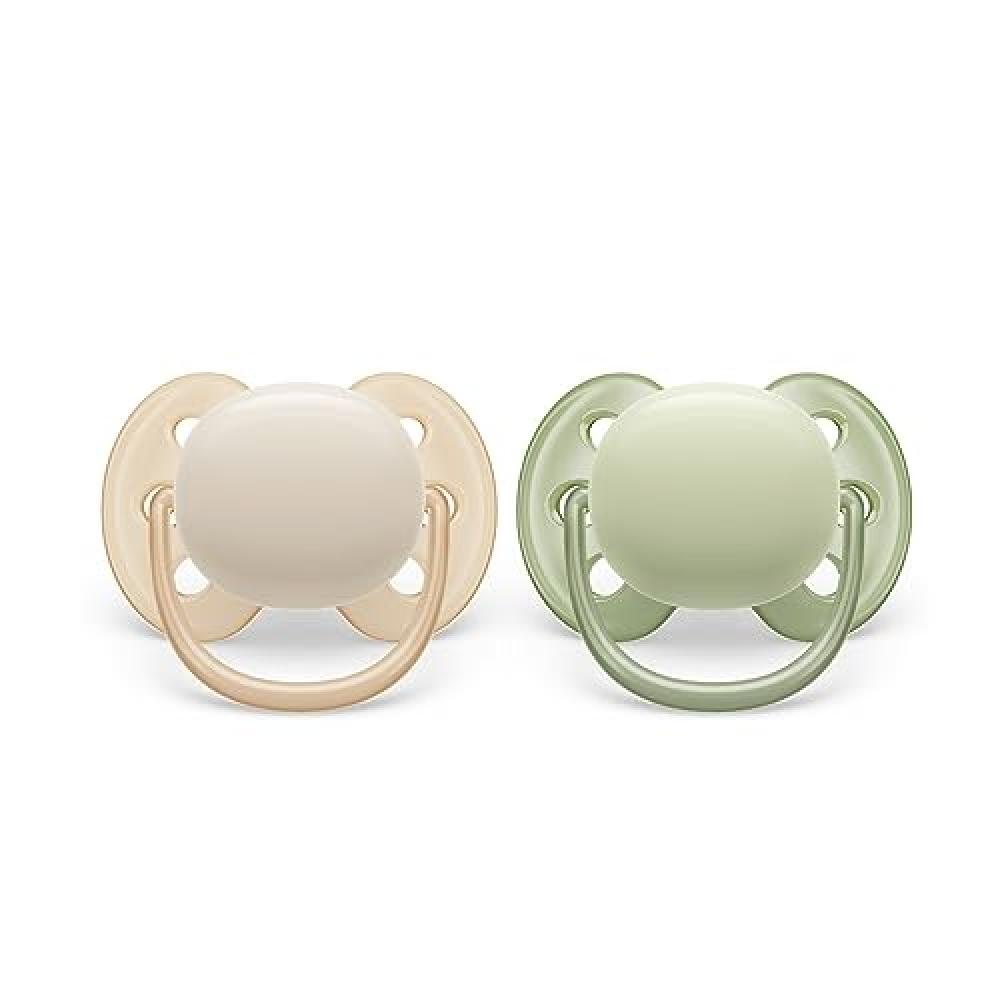 Ciuccio Philips Avent ultra soft - 2 ciucci morbidi e flessibili per bambini di