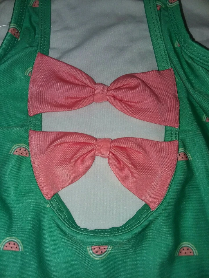 Girls 4/6 New Gymboree Watermelon One Piece Swimsuit Aqua UPF 50+ UV PROTECTION  - Image 3 of 4