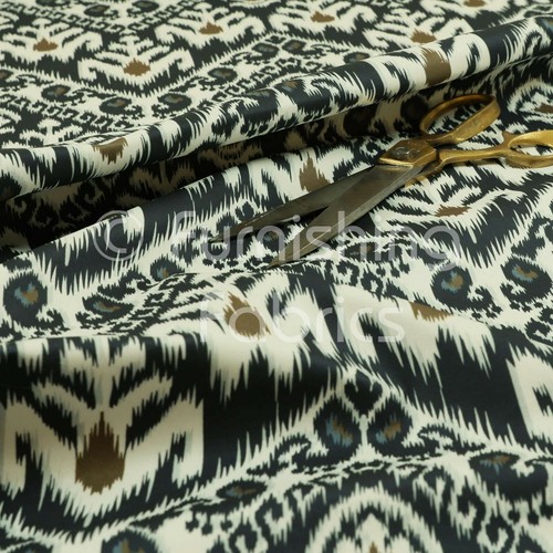 Modern Printed Velvet Navy Blue Geometric Chevron Pattern Upholstery Fabric - Picture 2 of 5