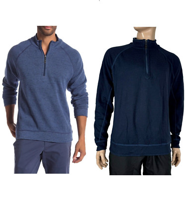 Tommy Bahama Flipshot Reversible Half Zip Pullover Size XL $100 Blue/Navy