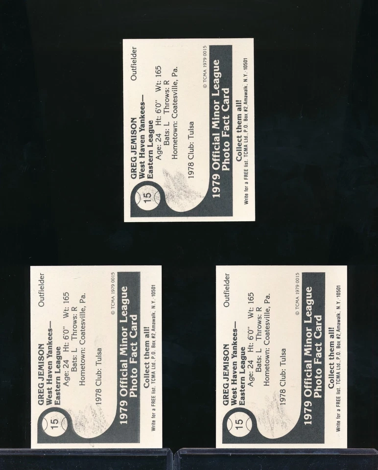 1979 TCMA West Haven Yankees Greg Jemison #15 signed auto autograph - Image 4 of 4