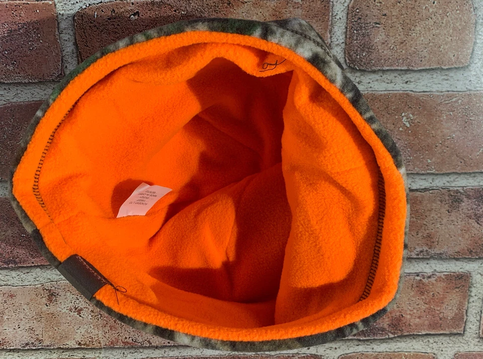 New Mens Real Tree X Magellan Outdoor Beanie Hat Reversible Green Orange - Image 2 of 4