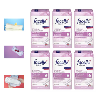 6 x 26 Stk | facelle diskret Hygiene-Slipeinlagen ultra mini