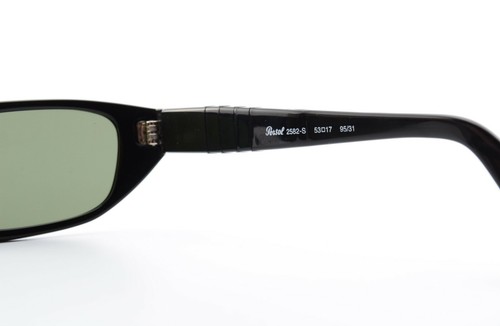 Persol Sunglasses 2582-S 53 17 95/31 130 Tempered Green Lens Black Square S/M - Picture 7 of 11