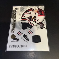 2020-21 UPPER DECK SP HOCKEY ROOKIE GAME USED JERSEY AUTHENTICS NICOLAS BEAUDIN