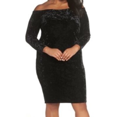 ELIZA J VELVET OFF THE SHOULDER BLACK SHEATH DRESS sz 20 W | eBay ELIZA J VELVET OFF THE SHOULDER BLACK SHEATH DRESS sz 20 W | eBay