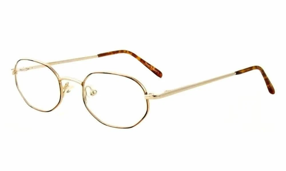 Calabria Metal Flex Q Small 50 mm Gold Brown Authentic Designer Reading Glasses