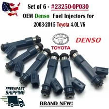 NEW OEM Denso Set of 6 Fuel Injectors for 2003-2015 Toyota 4.0L V6 #23250-0P030
