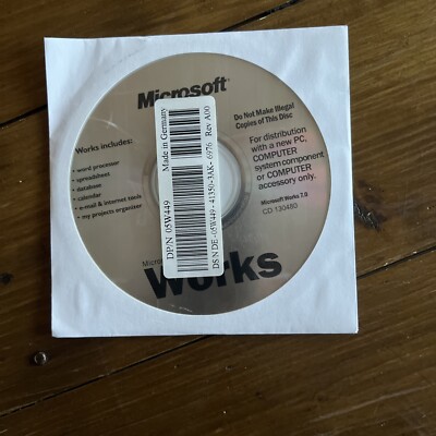 Microsoft Works 7.0 Disc & Lizenz - Nagelneu und versiegelt nie benutzt - Selten!!