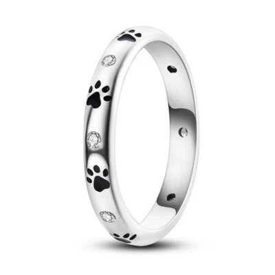 MULA Europäische Emaille Kralle Druck Ring CZ Frauen Schmuck Silber überzogen - Bild 1 von 4