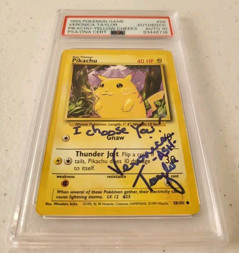 Pikachu 58/102 - Veronica Taylor (Ash) Signature *PSA AUTO 10 - AUTHENTIC* - Picture 2 of 9