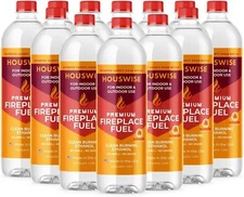 Bio Ethanol Fireplace Fuel 12 x 1 Liter - Bioethanol Fuel Tabletop Fire Pit,...