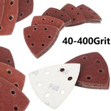 40-400 Grit 90mm 6 Hole Triangle Sanding Sheet Detail Mouse Hook Loop Pad