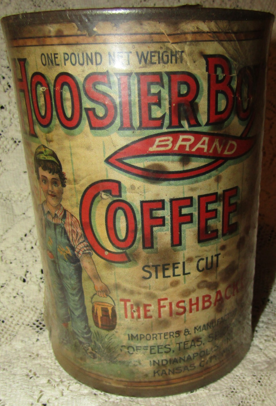 RARE HOOSIER BOY COFFEE TIN DATED 1909/1910 eBay