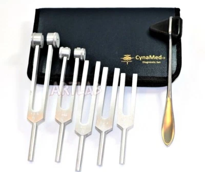 CYNAMED Premium Tuning Fork Set of 6 - Medical Surgical Diagnostic instruments-W/CASE