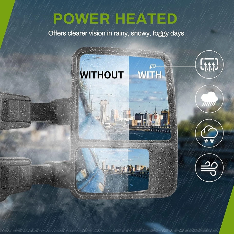 Power Heated Tow Mirrors for 08-16 Ford F250/F350/F450/F550 Super Duty Smoke Foto 2 de 4