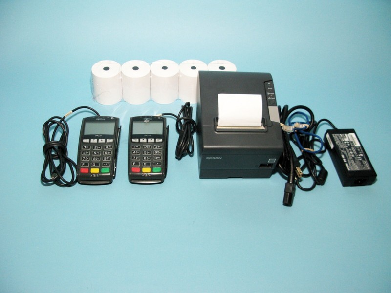 Ingenico IPP320 (2) Credit Card Readers, Epson TM-T88V Thermal Receipt Printer