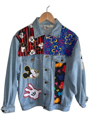 Vintage 90s Mickey and Co Denim Jacket Patchwork W