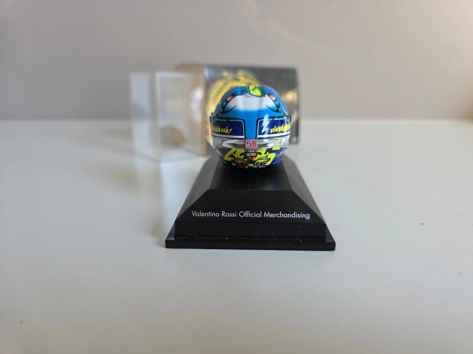 Casque Minichamps 1/8 - V. Rossi - 2015 Misano (Yellow Fish) - 398150096 - Photo 4/4