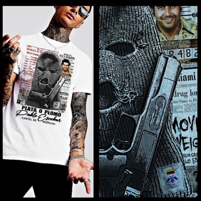 Gangster t-shirt mobster criminal kingpin mob mafioso Hustler Pablo Escobar tee