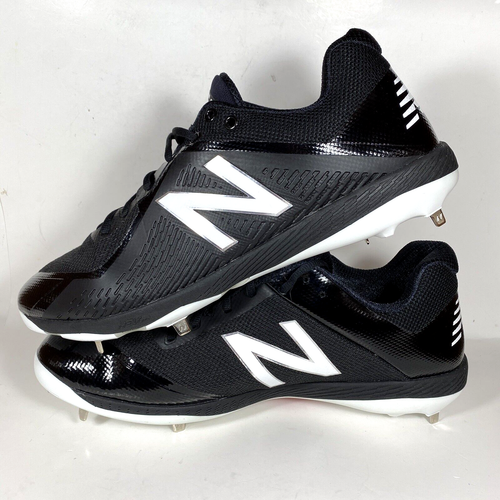 New Balance Men's L4040 BK4 Black/White Metal Baseball Cleats Size 16 - Picture 3 of 10
