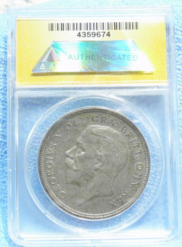 GREAT BRITAIN GEORGE V 1933 CROWN ANACS AU58 KM-836 7,132 MINTED SCARCE NEAR UNC - Picture 3 of 6