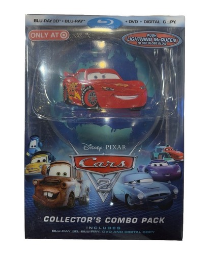 Cars 2 3D, DVD, Blu-ray Target Exclusive Collector Combo Pack Glow Globe EUC