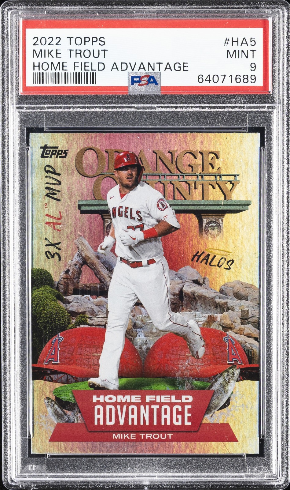 2022 TOPPS HOME FIELD ADVANTAGE #HA5 MIKE TROUT PSA 9