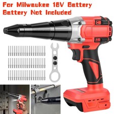 360W For Milwaukee M18 18V Battery Brushless Electric Rivet Gun + LED 60 Rivets