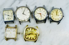 Lot of 6 Vintage Watches Mixed Brands Mechanical Project Watches For Parts Repai