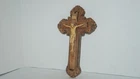VINTAGE CHRISTIAN WALL CROSS CRUCIFIX 11.8" T by 7.0" W by E. V. DELAY MFG USA