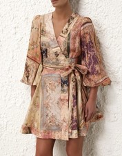 Zimmermann August Wrap Mini Dress Size 2 / AU 10-12 US 8  Patch Floral Mini