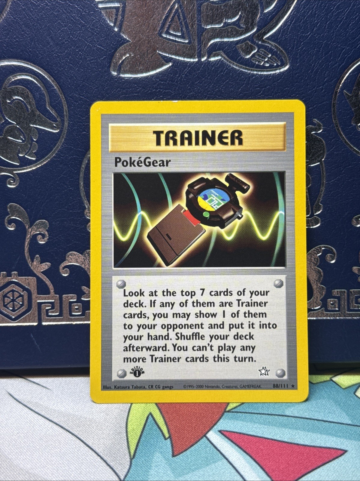 Pokémon Trainer Card PokeGear 88/111 1st edition Neo Genesis Rare NM