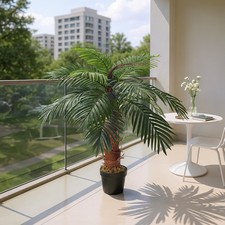 6 5 4ft Large Faux Palm Tree Fake Artificial Fake Plant Realistic Tree Garden UK