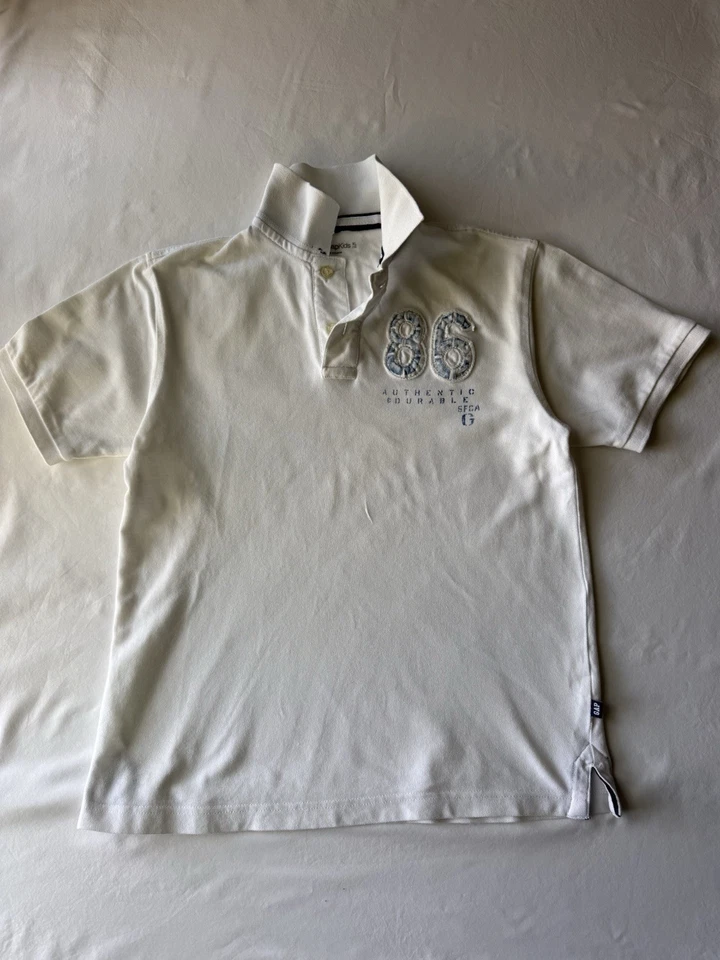 Gap Kids Pique Polo Shirt Size XL (12) Boys White Authentic & Durable 86 Top - Image 3 of 4