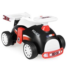 Kids Boys Girls Toddlers Ride-On Black/Red Push Police Car - Plays Music