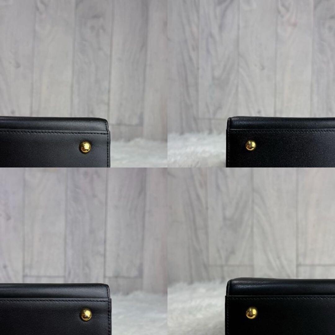 Givenchy 4G Logo Flap Leather Top Handle Bag Vintage Black Auth image 7