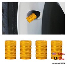 4PCS Car Tire Valve Stem Caps, Corrosion-Resistant Leak-Proof Aluminum Gold