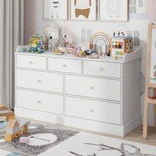 7-Drawer Nursery Dresser  Changing Table, Kids Chest of Drawers, White