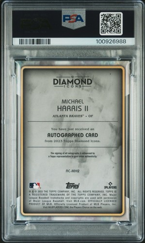 Autógrafos MICHAEL HARRIS RC 2023 Topps Diamond Icons ROJO #5/5 SSP AUTO Braves - Imagen 2 de 3