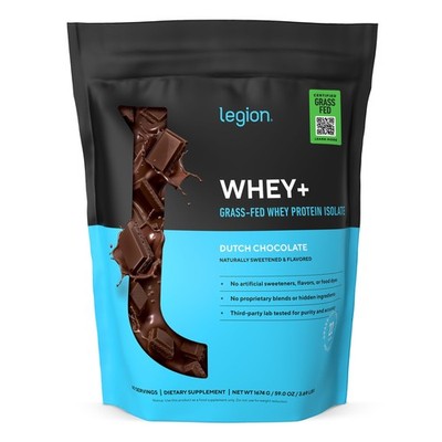 Whey Protein Isolate Powder Chocolate 60 Servings Grass Fed LEGION Cows Calorie