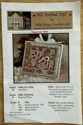 All Dolled Up! Little House Needleworks Peppermint Twist Ornament X Stitch Chart
