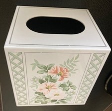 Floral Tissue Box Cover Vintage Andre Richard Garden Gazebo Boutique Plastic